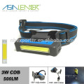 BT-4901 7 Light Level 3W COB USB Rechargeable Headlamp